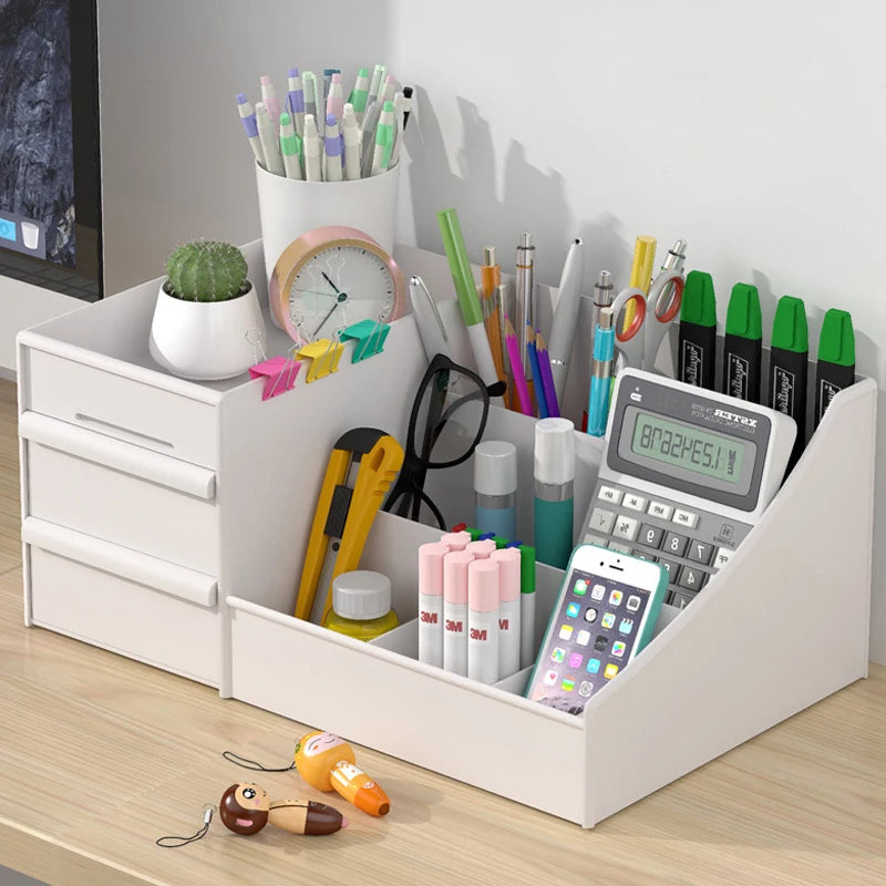 1pc White New Drawer Makeup Storage Box Dormitory Finishing Plastic Shelf Cosmetics Skin Care Dressing Table Make Up Organizer