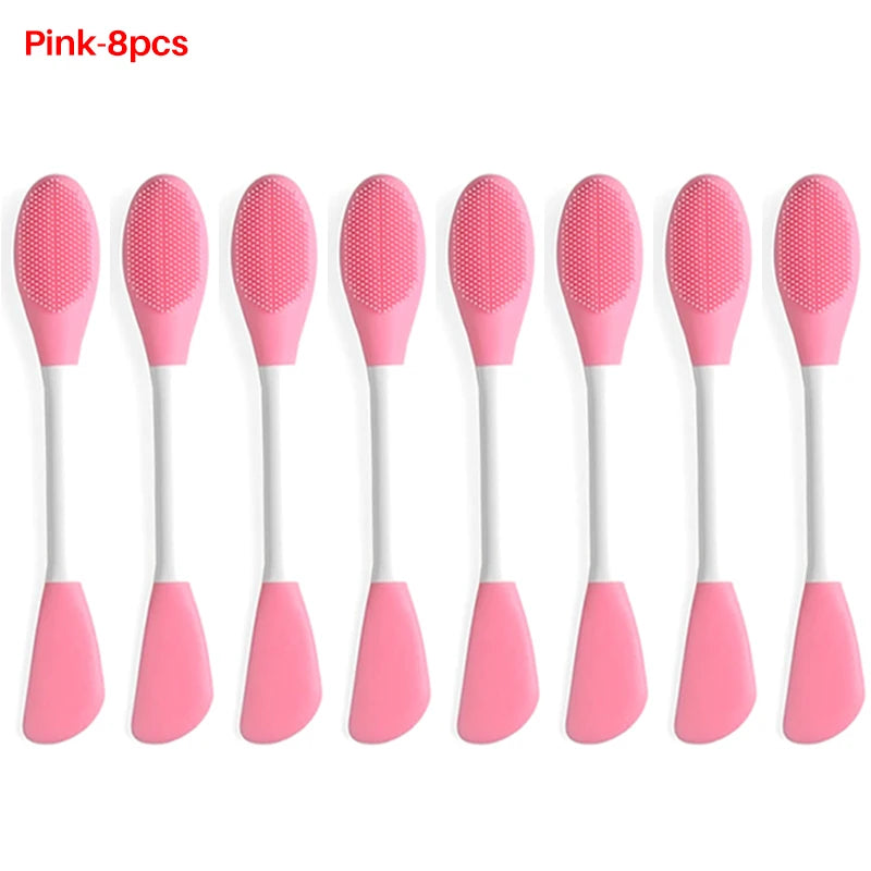 8/4/2pcs Face Brush Set Silicone Facial Mask Applicator Double-head Lotion Spatula Blackhead Face Lip Exfoliator Skin Care Tools