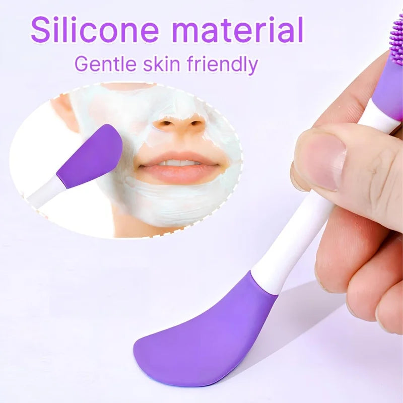 8/4/2pcs Face Brush Set Silicone Facial Mask Applicator Double-head Lotion Spatula Blackhead Face Lip Exfoliator Skin Care Tools