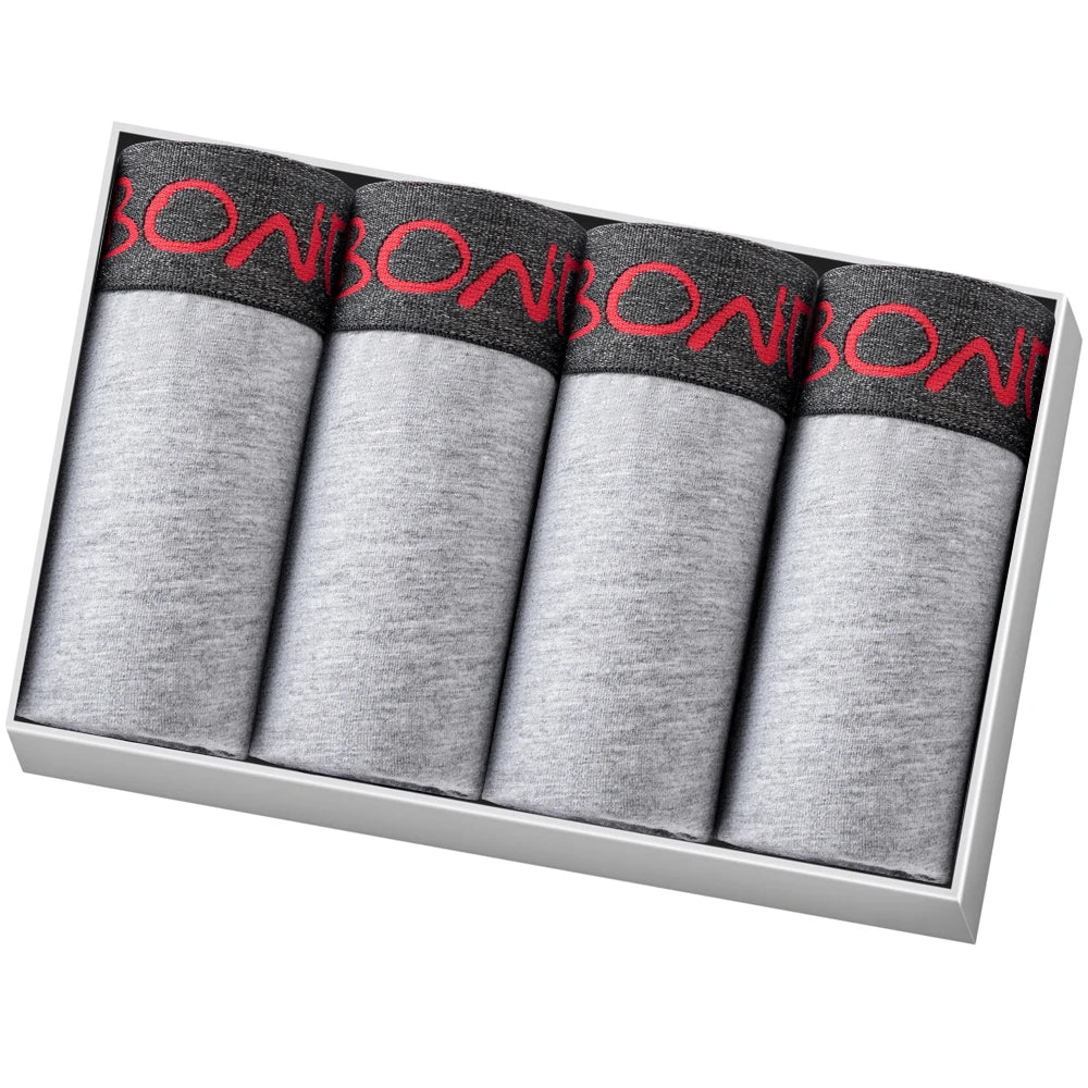 4pcs Man Underwear Cotton Boxer Shorts Sexy Underpants Slip Mens Boxershorts Men's Panties Pack Brand