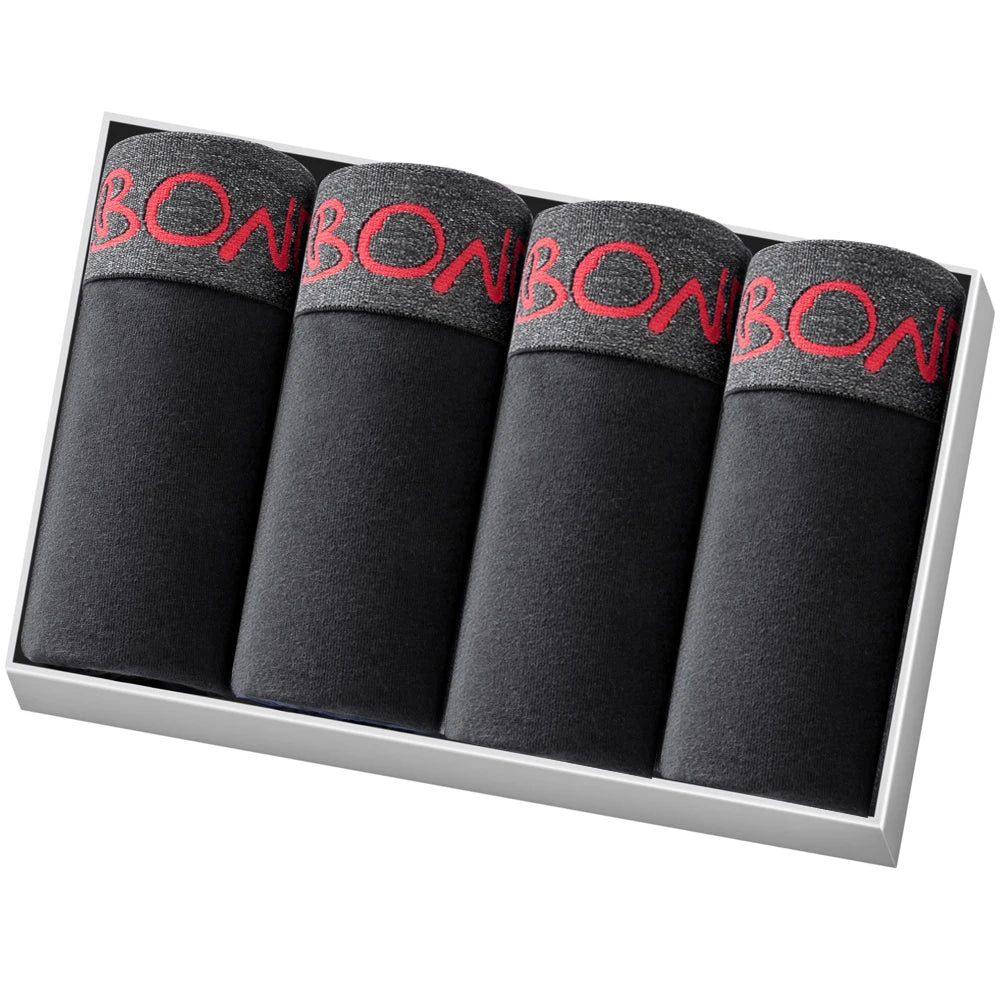 4pcs Man Underwear Cotton Boxer Shorts Sexy Underpants Slip Mens Boxershorts Men's Panties Pack Brand