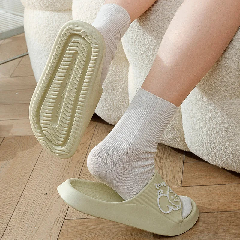 Fashion Cat Women Men Slippers Indoor Cute Cartoon Unisex Slides Bathroom No-Slip Light Sandals Family Soft Lovely Home Shoes