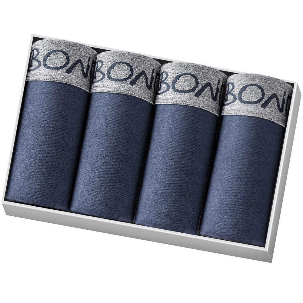 4pcs Man Underwear Cotton Boxer Shorts Sexy Underpants Slip Mens Boxershorts Men's Panties Pack Brand